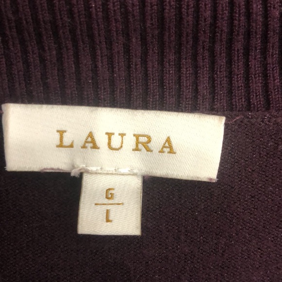Laura large maroon long sleeve sweater with golden button design - Picture 6 of 6